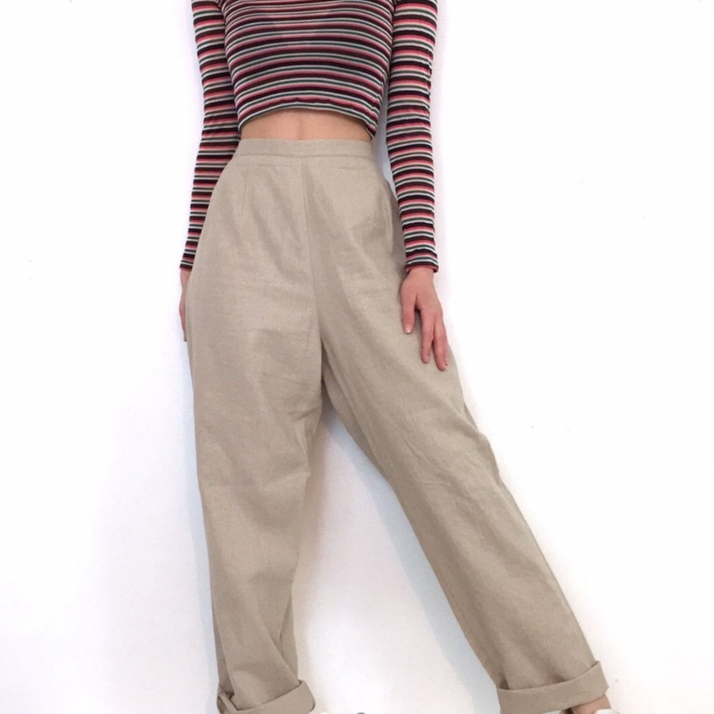 Vintage High Waisted Tan Pants